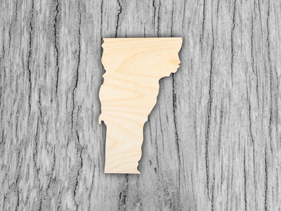 Wood Vermont Shape - Wooden Cut Out of the State of Vermont Laser ...