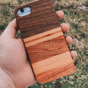 Ships today Wooden Phone Case REAL solid wood iPhone 6s, 6, 7, 8, 6S, 6, 7 8, x, xr, xs max, 11 pro max, iPhone 12 Pro afbeelding 3