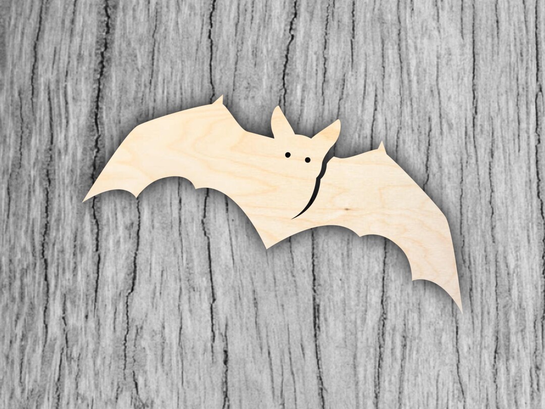 Wooden Bat Cut Out Shape Laser Cut Wood Shape of Bat Halloween Shapes ...