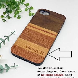 Ships today Wooden Phone Case REAL solid wood iPhone 6s, 6, 7, 8, 6S, 6, 7 8, x, xr, xs max, 11 pro max, iPhone 12 Pro afbeelding 4