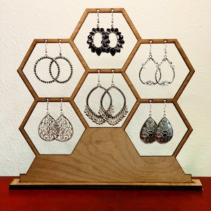 Earring Tree Wooden Jewelry Rustic Display Stand Customized Earring ...