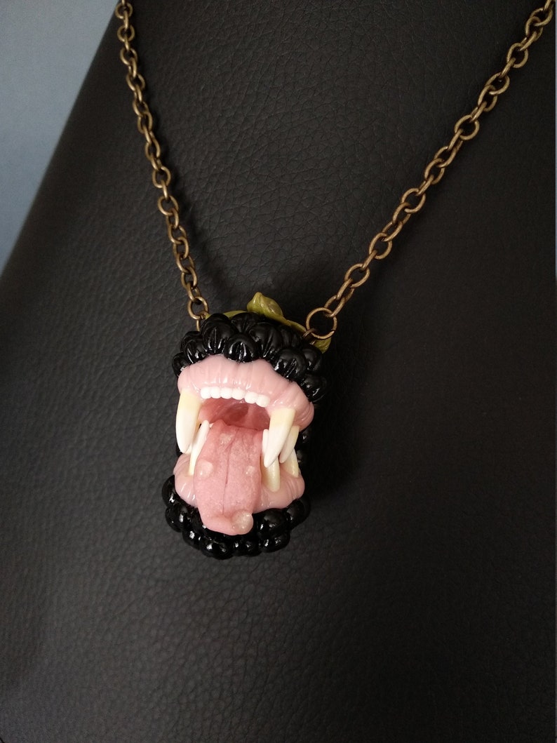 Blackberry creepy pendant Unusual creepy jewelry Brutal Etsy