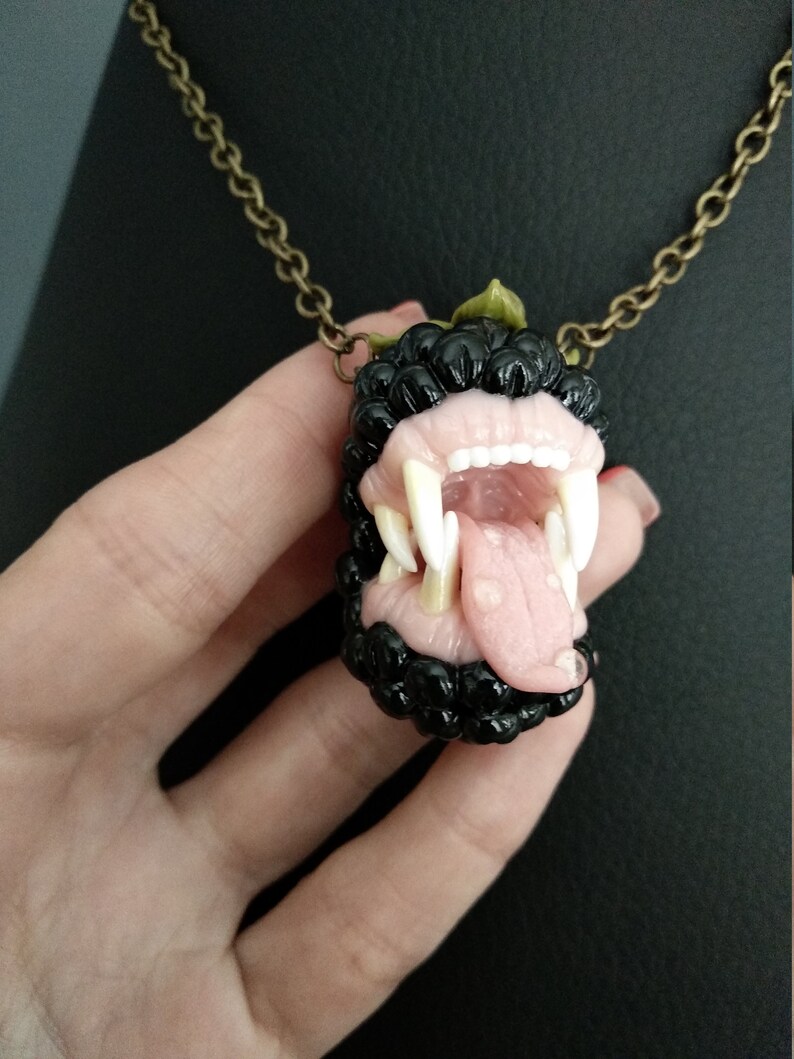 Blackberry creepy pendant Unusual creepy jewelry Brutal Etsy