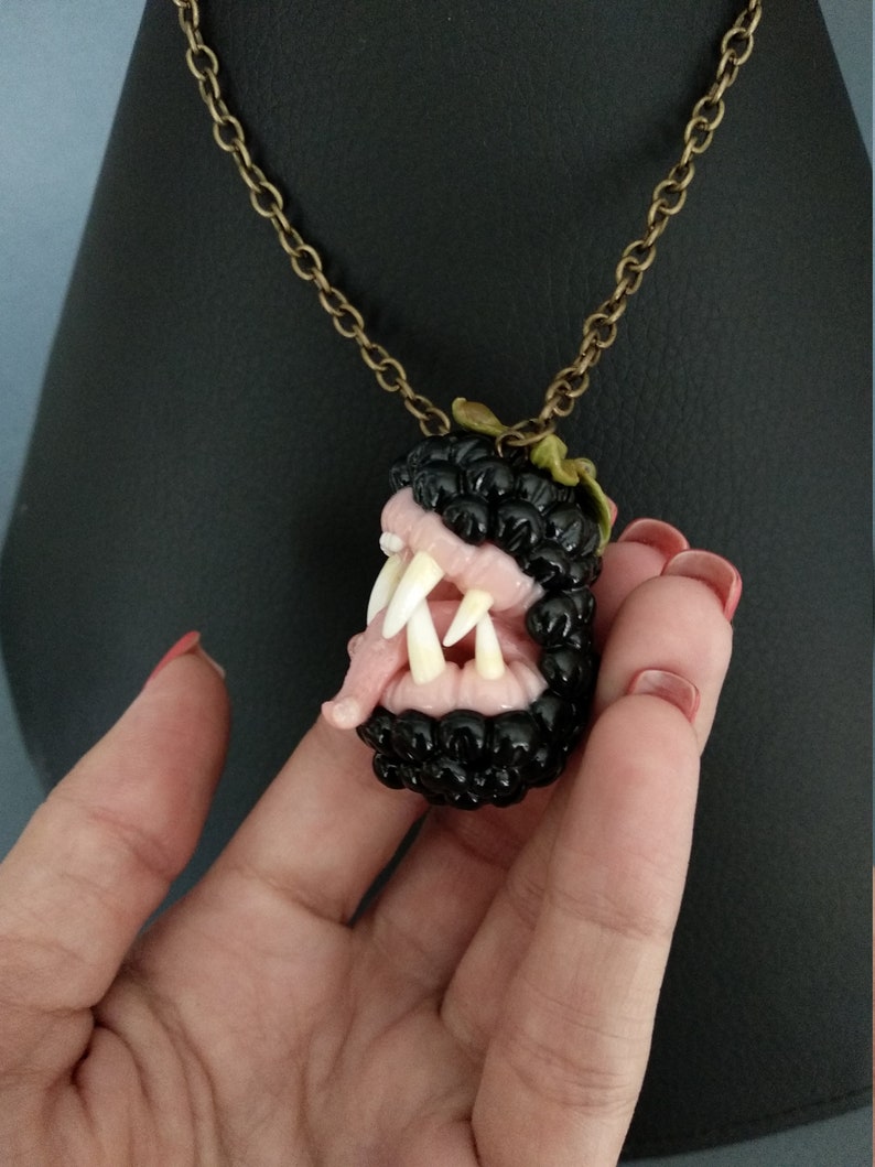 Blackberry creepy pendant Unusual creepy jewelry Brutal Etsy
