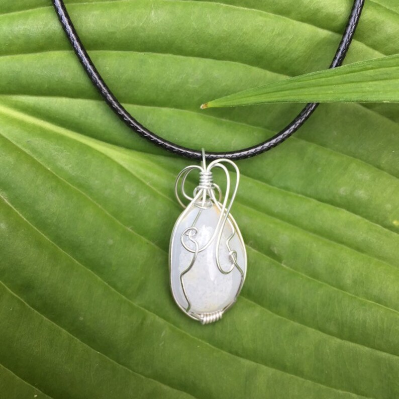 White Quartz Wire Wrapped Necklace