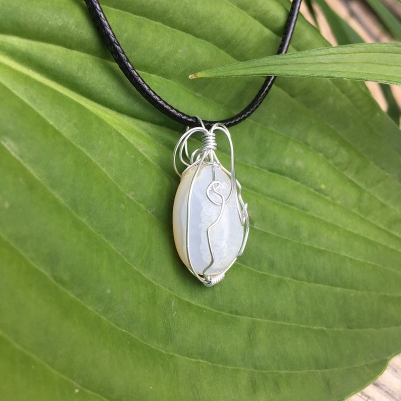 White Quartz Wire Wrapped Necklace