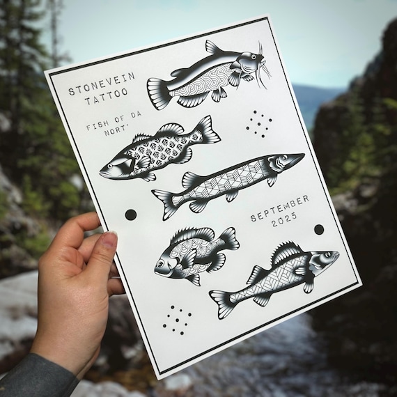 Traditional Fish Tattoo Flash