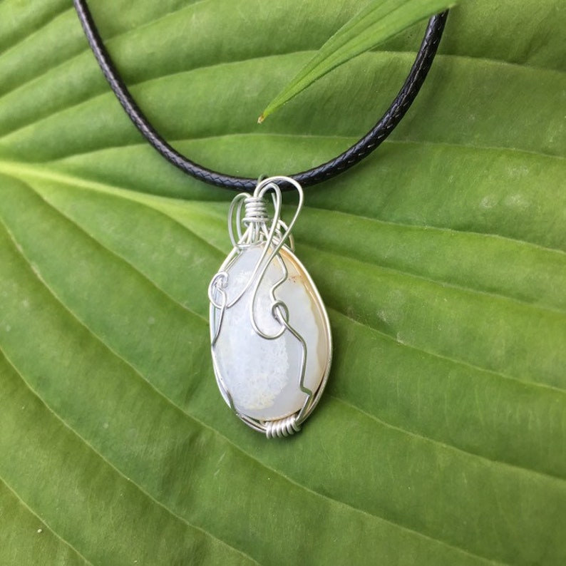 White Quartz Wire Wrapped Necklace