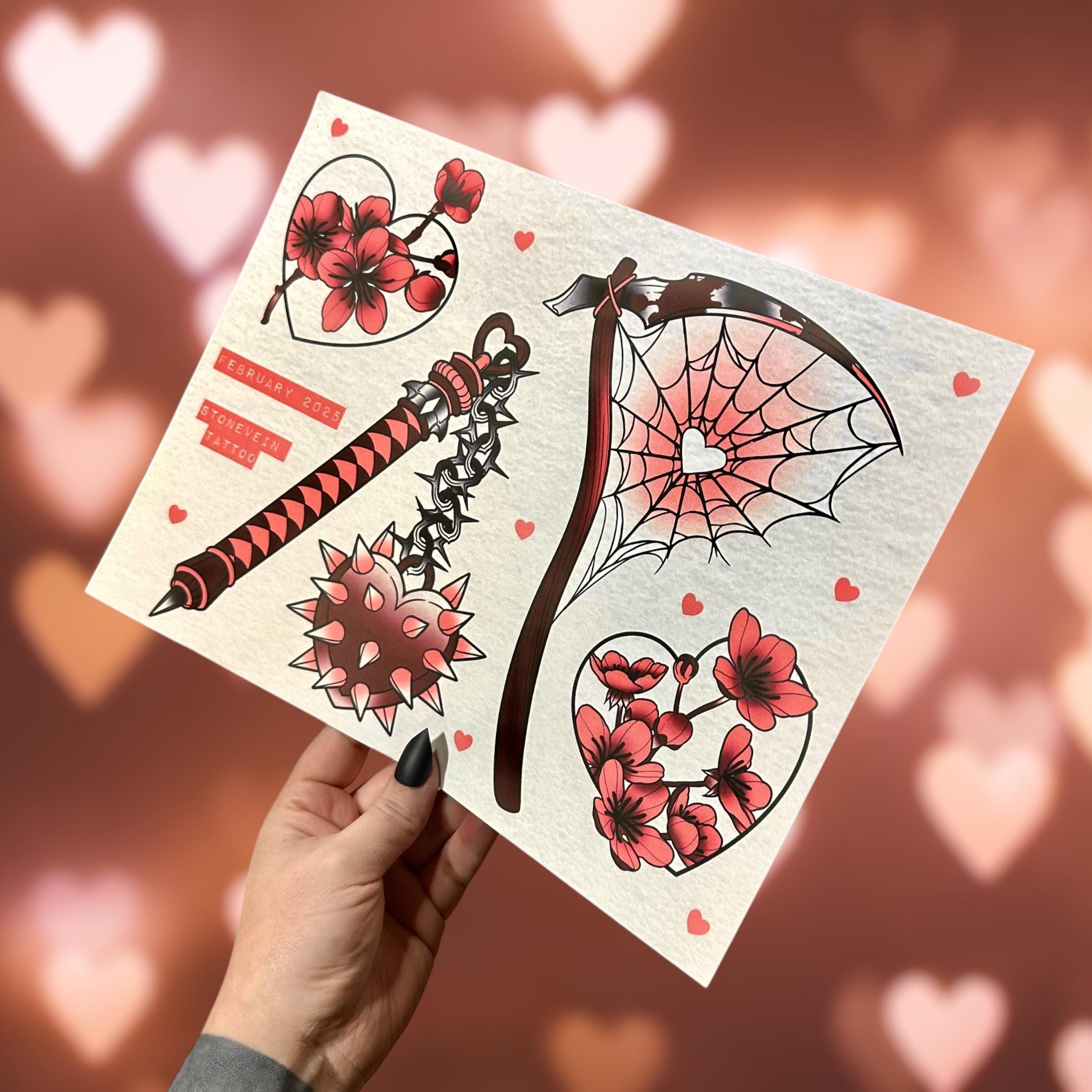 Valentine Weapon Cherry Blossom Tattoos February 2025 Flash Sheet