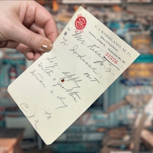 Vintage Medical Prescription Card Antique Prescription Card Medical Prescription Antique Medical Supplies Vintage Medical Supply