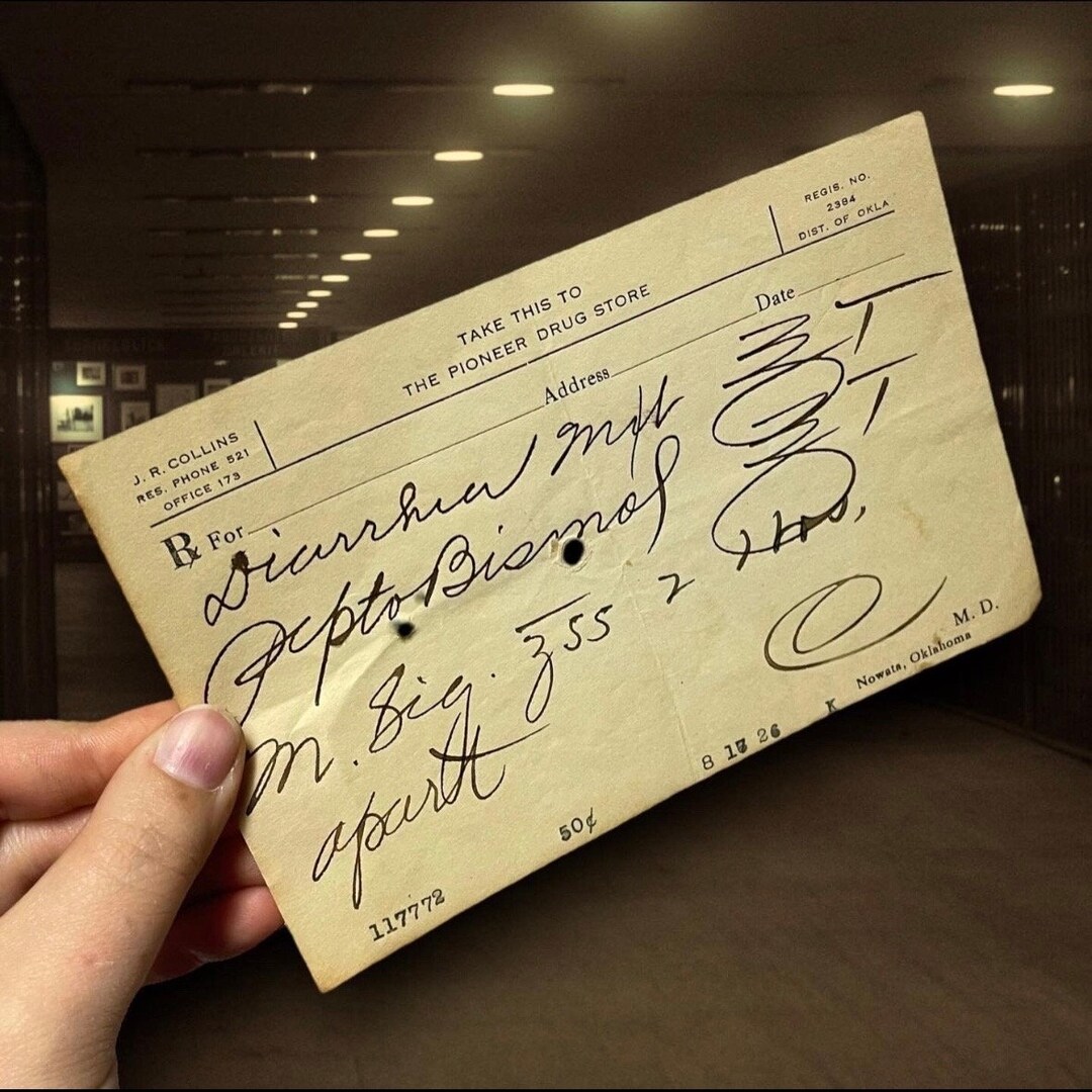 Vintage Medical Prescription Antique Prescription Card Medical ...