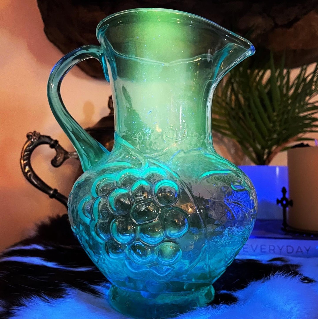 RARE Blue uranium Glass Manganese Depression Glass Etsy