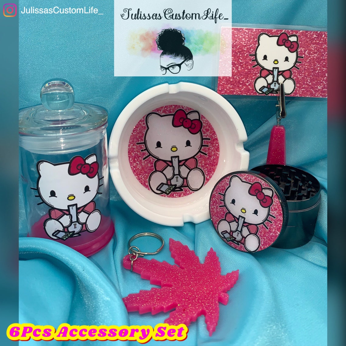 Hello Kitty Inspired Rolling Tray Set Etsy