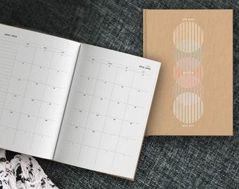 5-jaarplanner - kalender 60 maanden - gepersonaliseerd | Begin elke maand | Aardetint | hardcover of softcover | A5, B5, 8,5 x 11 inch