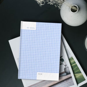 Personalized Undated Weekly Grid Planner | Open Dated Planner - 52 weeks, 12 months | Grid Paper | A5 planner