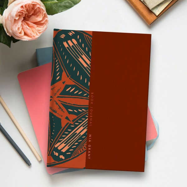 120 Entry Reading Journal | Personalized Book Log | Single-Page Log | Guided Book Review Diary | 4 Styles | Hardcover or Softcover