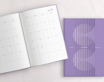 5 Year Monthly Planner - start any month - personalized | 60 month calendar | dusty rose or lilac | hardcover or softcover | A5, B5, 8.5x11