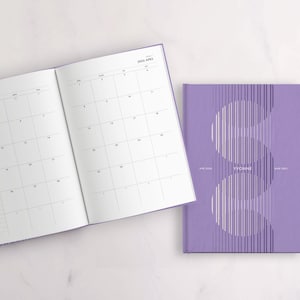 5 Year Monthly Planner - start any month - personalized | 60 month calendar | dusty rose or lilac | hardcover or softcover | A5, B5, 8.5x11