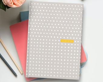 Undated 18-Month Planner with Notes | Month on 2 Pages | Minimalist Open Dated Planner with Extra Notes | Notes After Month or at End