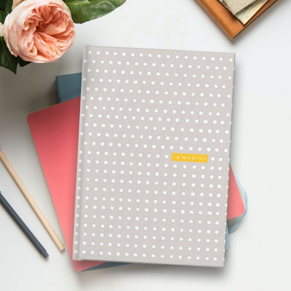 Undated 18-Month Planner with Notes | Month on 2 Pages | Minimalist Open Dated Planner with Extra Notes | Notes After Month or at End