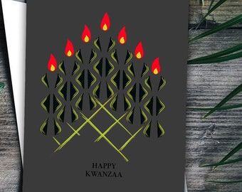 Kwanzaa Card Set – Kinara & Seven Candle Design | 10 Cards | 5x7 Inches