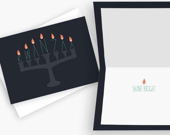 Modern Kwanzaa Kinara Card Set | 10 Cards | 5x7 Inches