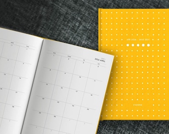 Planificador mensual de 5 años: comienza cualquier mes / Calendario de 60 meses / Tapa dura o blanda / Grande: 7 x 10 pulgadas, 8,5 x 11 pulgadas / 2 páginas por mes