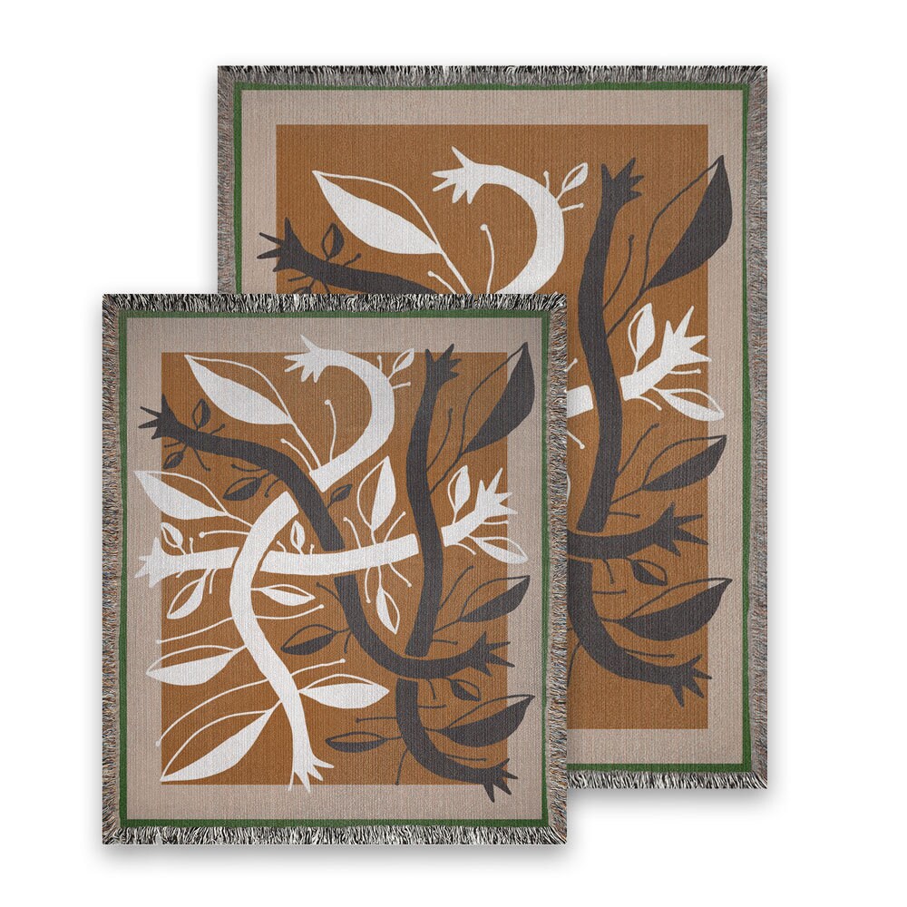 Schlammtuch inspirierte Botanische Decke Gewebter | Etsy