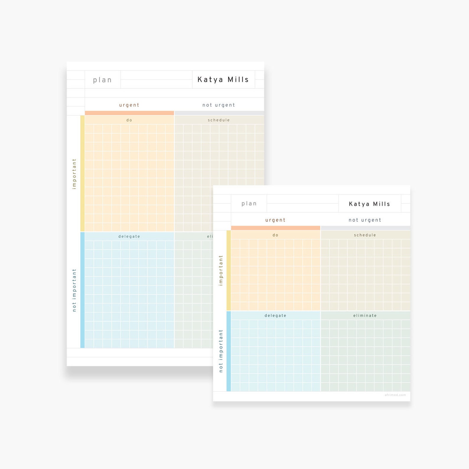 Priority Matrix Planner Notepad - Personalized | Minimalist Time ...