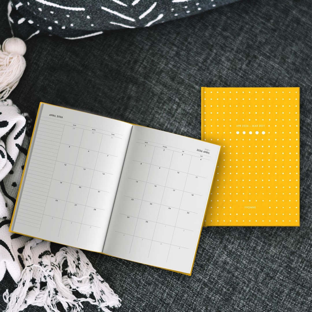 5 Year Monthly Planner - Start Any Month | 60 Month Calendar ...