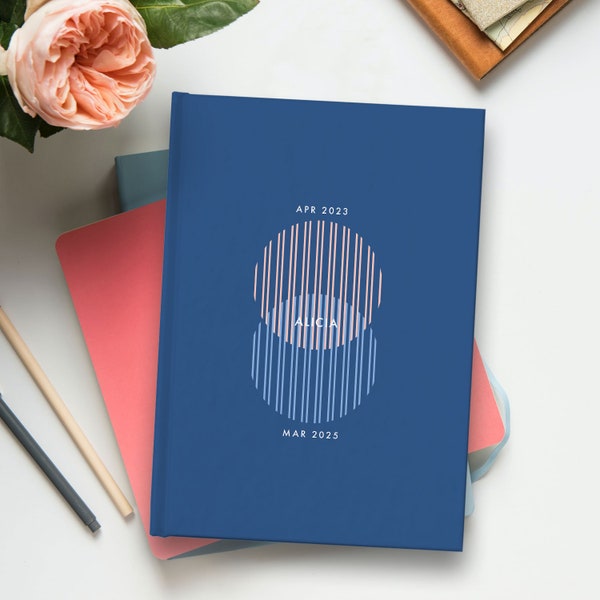 2 Year Monthly Planner (Blue) - Start Any Month | 24 month calendar | Mix & Match Notes - blank, lined, dot-grid, grid, task