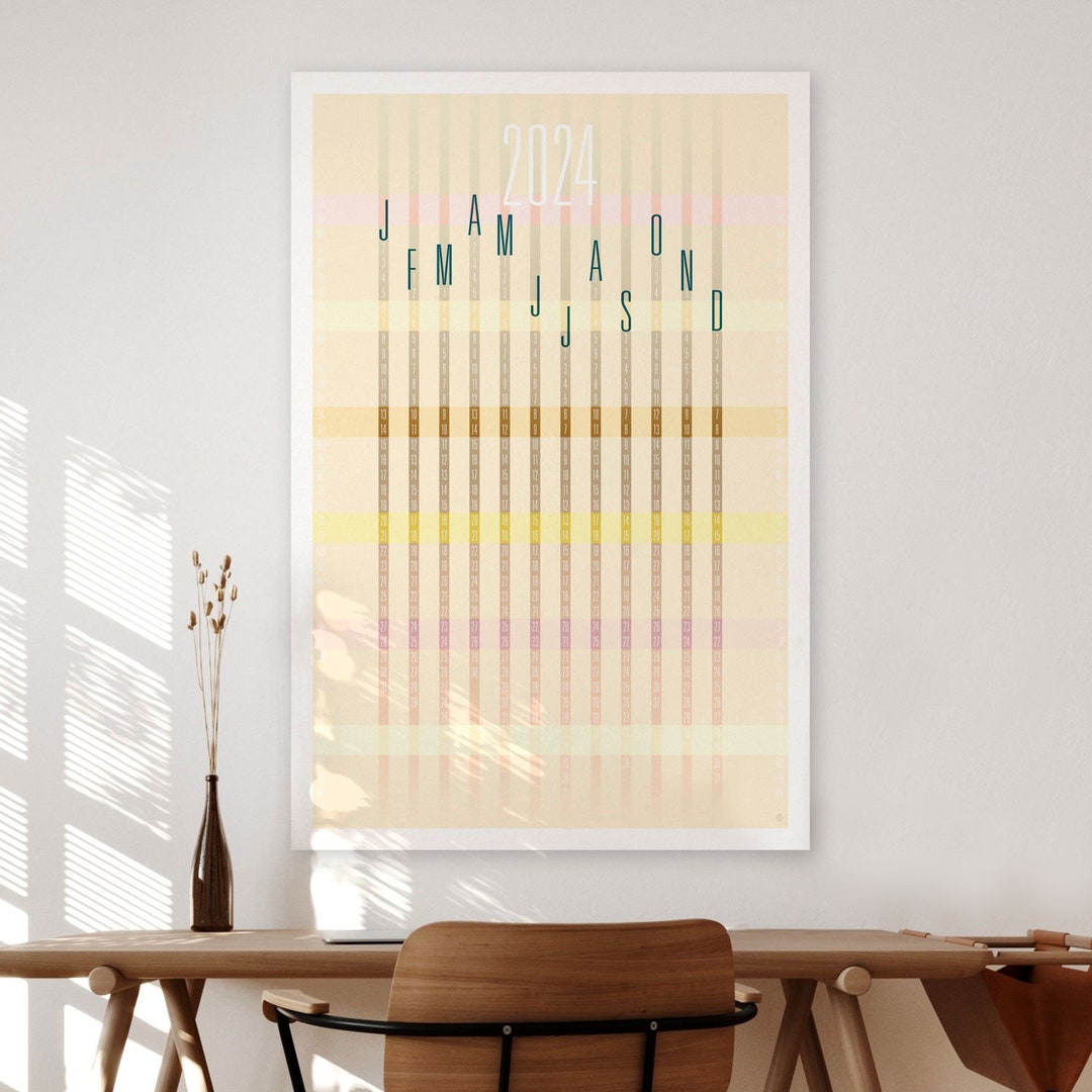 2025 Year-at-a-glance Wall Calendar Poster earth Large Designer 