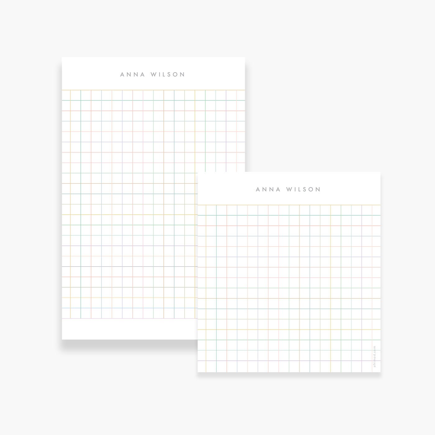 Personalized Colorful Grid Notepad | Minimalist Designer Grid Notepad ...