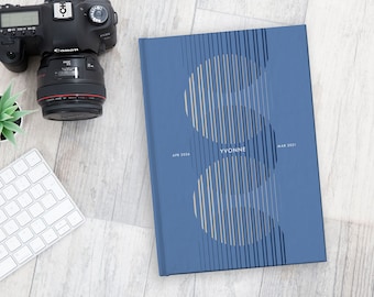 Personalized 5 Year Monthly Planner (Blue) - start any month | 60 month calendar | hardcover or softcover | A5, B5, 8.5x11