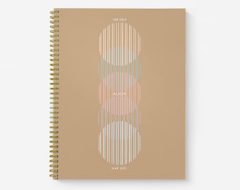 Large Hardcover Wire-Bound 5-Year Planner - 60 month calendar | Personalized | Start any month | Neutral | Month on 2 Pages | 8.5x11