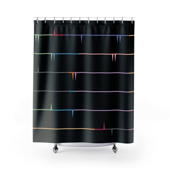Modern Striped Shower Curtain Colorful Stripes And Triangles Modern Striped Shower Curtain Colorful, Black And Cream Striped Shower Curtain