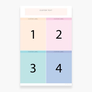 Match 4 Grid Mix & Match Personalized 4 Quadrant Notepad | Task List, Dot-grid, Grid ...