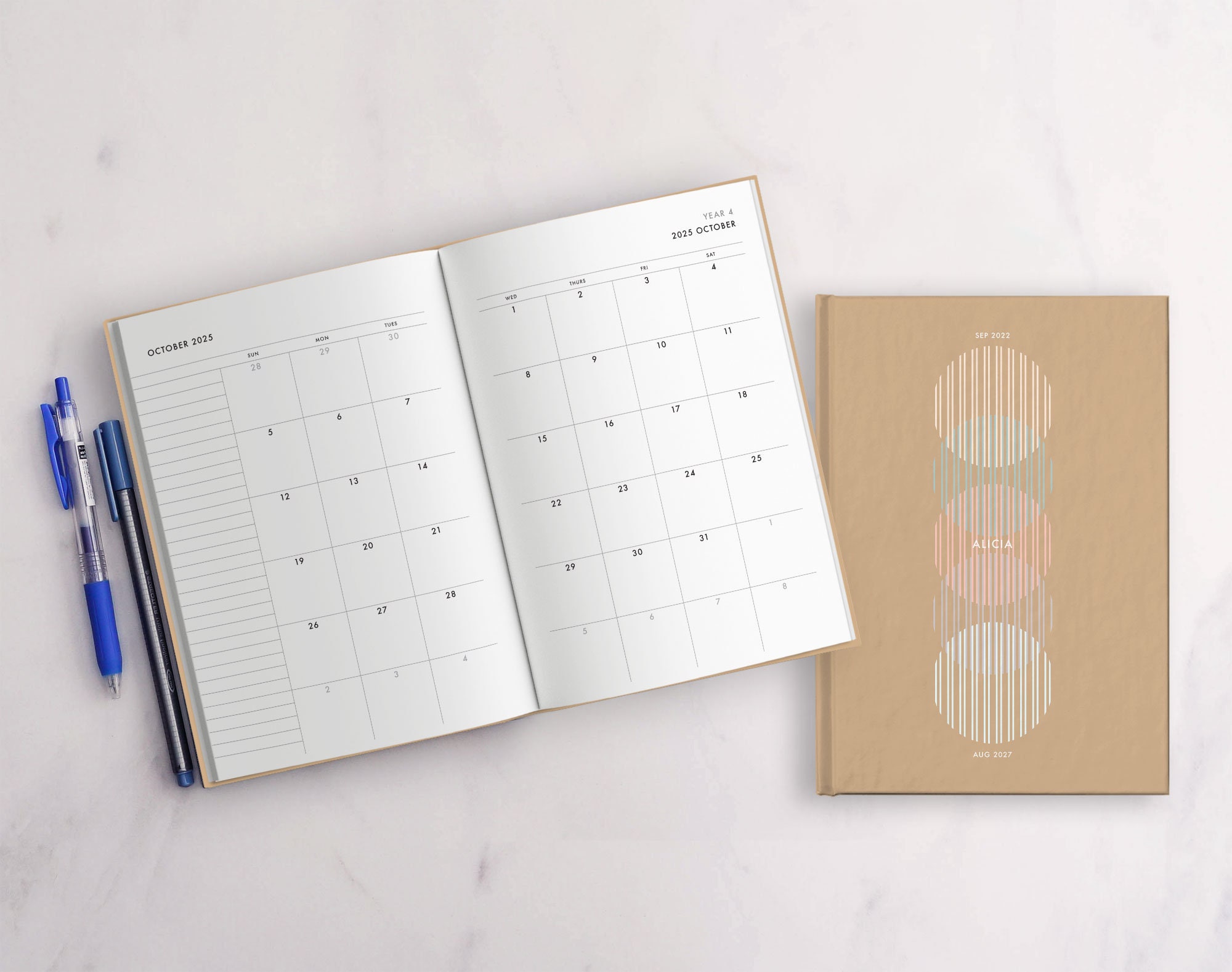 5year Planner 60 Month Calendar Personlized Start Any Etsy