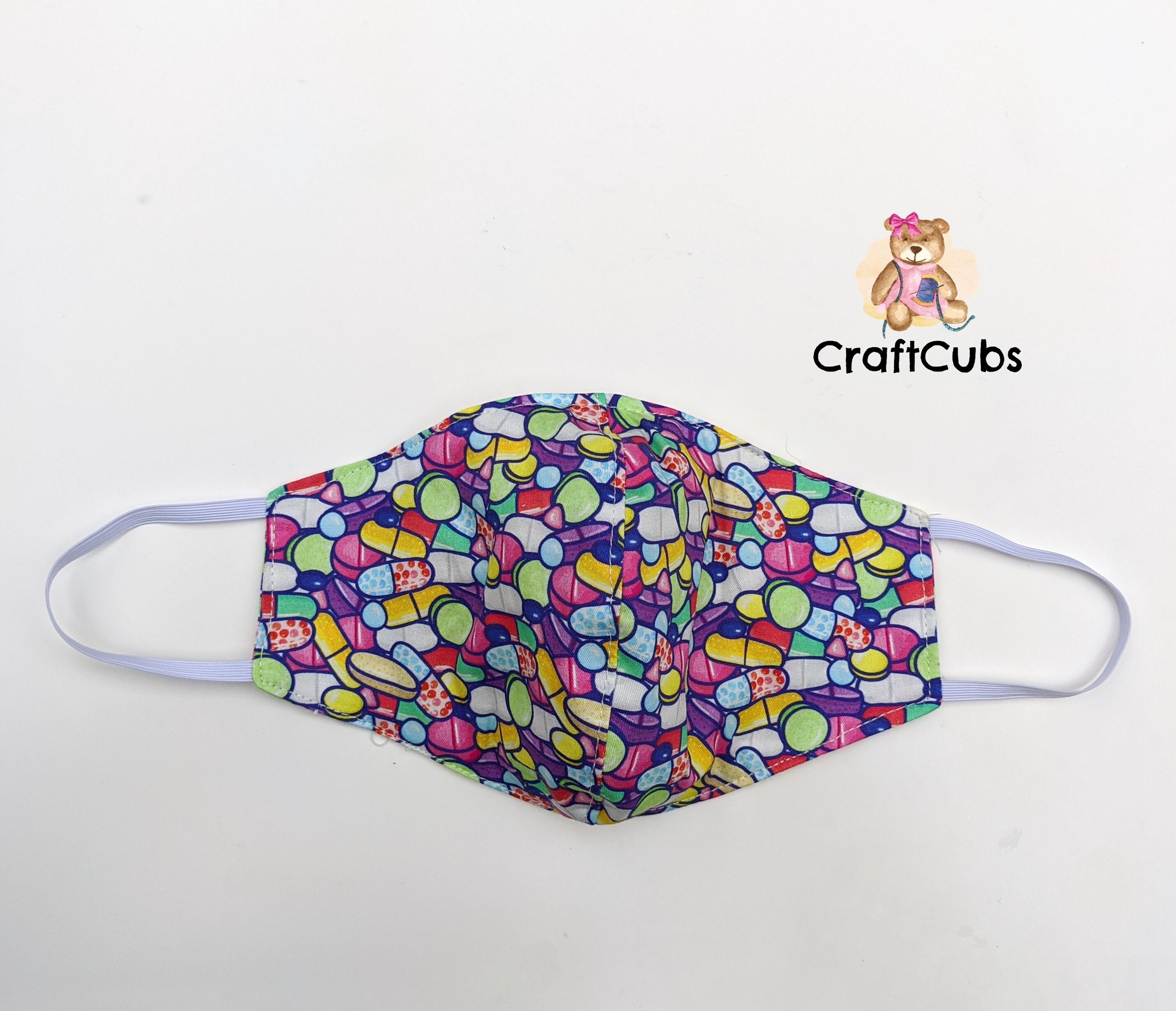 Pills Fabric Face Mask //Reusable Face Covering Washable Etsy