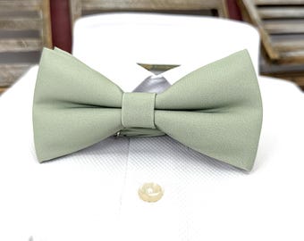 Dusty Pale Green Bowtie: Wedding Groomsmen Bowtie