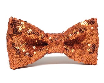 Orange Sequin bow tie, Wedding Bow Tie, Groom gift, Sequins Pocket Square, Groom Bow tie, Kid bow tie, Groomsmen bow tie, Bow ties for men