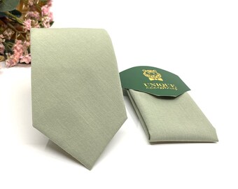 Light sage green necktie, Wedding tie, Groom necktie, Wedding Neckties, Groomsmen Neckties, Groomsmen Gift, Same Matching Pocket Square