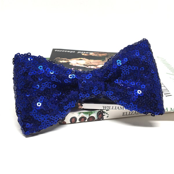 Dark Blue Sequin bow tie, Wedding Bow Tie, Blue bowtie, Groom gift, Pocket Square, Kid bow tie, Groomsmen bow tie, Bow ties for men, EX75