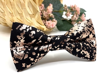 Rose gold bow tie, Foil printing bow tie, Rose bow tie, Groom Bow tie, Christmas gift, Wedding Bow tie, Groomsmen bow tie, Bow ties for men