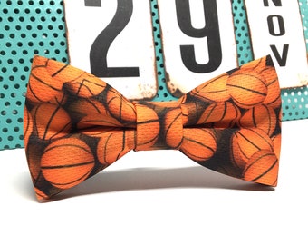 Basketball bow tie, Pattern bow tie, Bow tie for boys, Child bow tie, Fashion tie, Pre tied bow tie, Adult bow tie