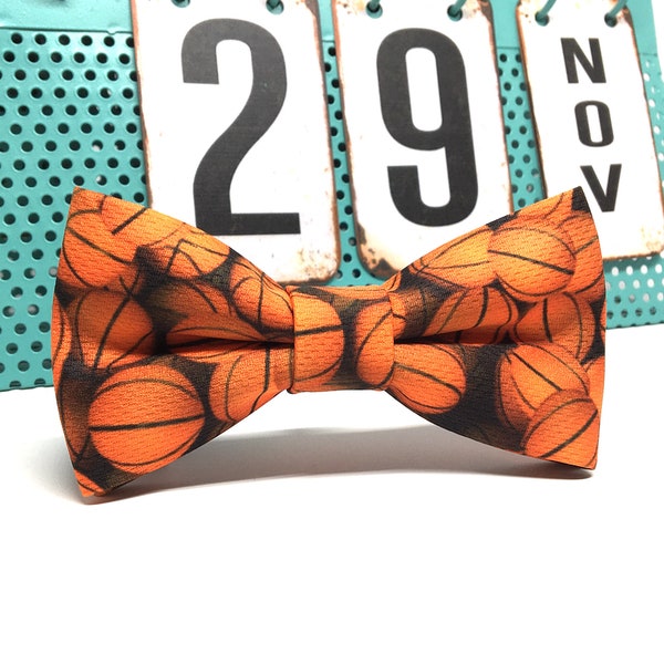 Basketball bow tie, Pattern bow tie, Bow tie for boys, Child bow tie, Fashion tie, Pre tied bow tie, Adult bow tie