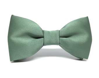 Dusty green color pre-tied butterfly bow ties for men and toddler boys  Wedding centerpieces