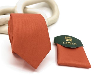 Orange Krawatte, Terrakotta Männer Krawatten, Bräutigam Krawatten, Hochzeit Krawatten, Bräutigam Krawatte, Trauzeugen Krawatten, Groomsmen Geschenk Krawatte, Selbe Passend