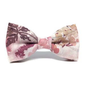 Blush Light Pink Bow tie, Bow ties for men, Purple Floral Bow tie, Bow tie for boys, Groom Bow tie, Wedding Bow tie, Groomsmen bow tie