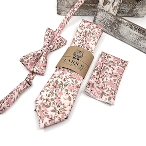 Dusty Rose Necktie, Floral Men Necktie, Wedding Floral Ties, Groomsmen Floral Necktie, Groom Gift Tie, Weddings Tie
